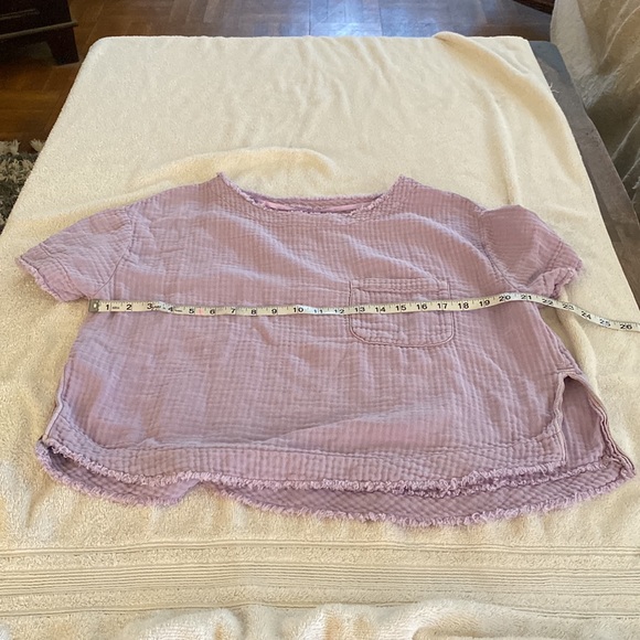 We the Free by Free People 100% cotton Palo Alto magical lavender top w/ pocket - Picture 8 of 12